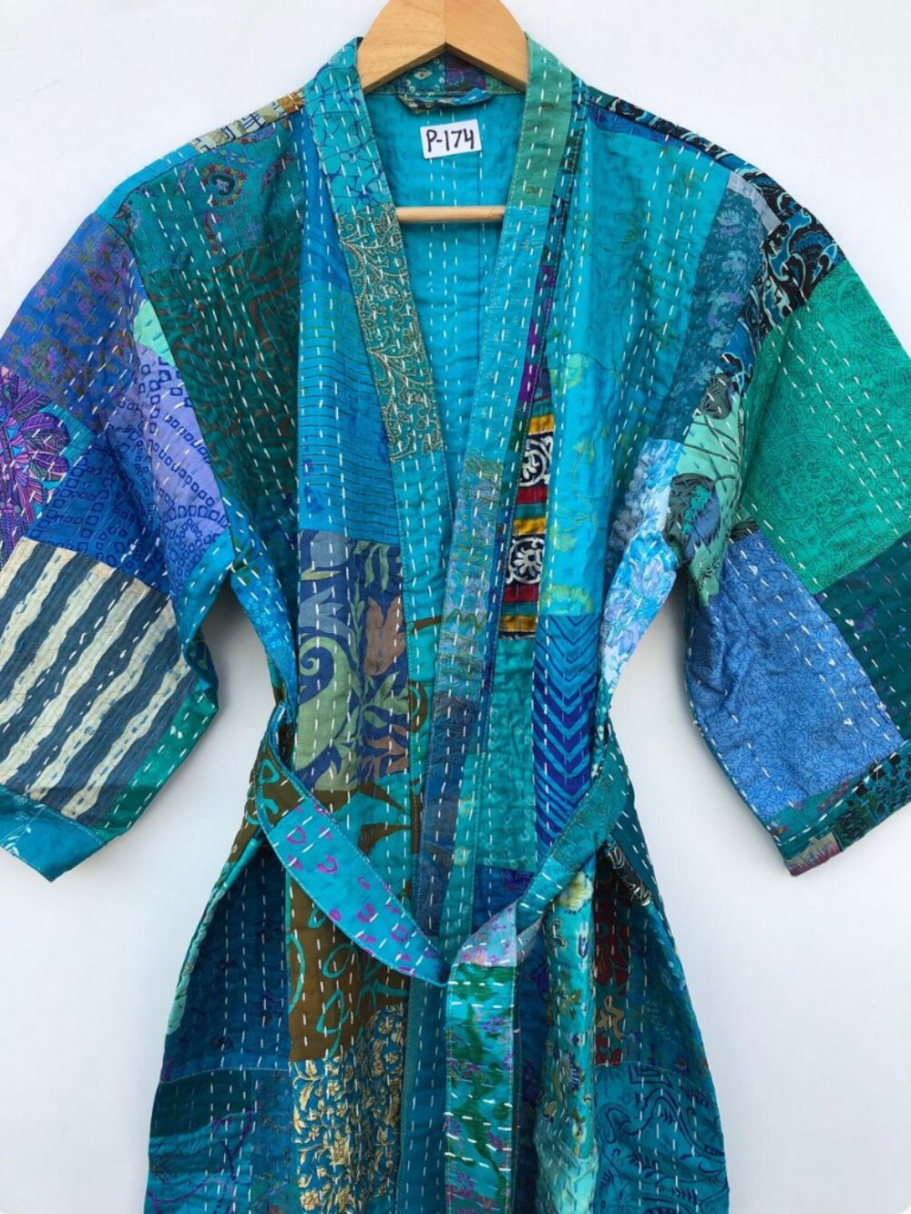 Kantha Kimono Patola Jacket Handmade Jacket Patchwork Kimono Robe